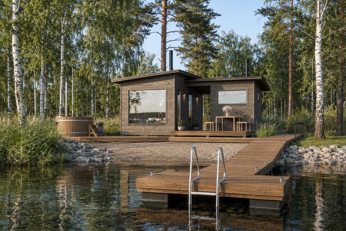 Salvos Luppo mökki 23, sama kulma päivällä