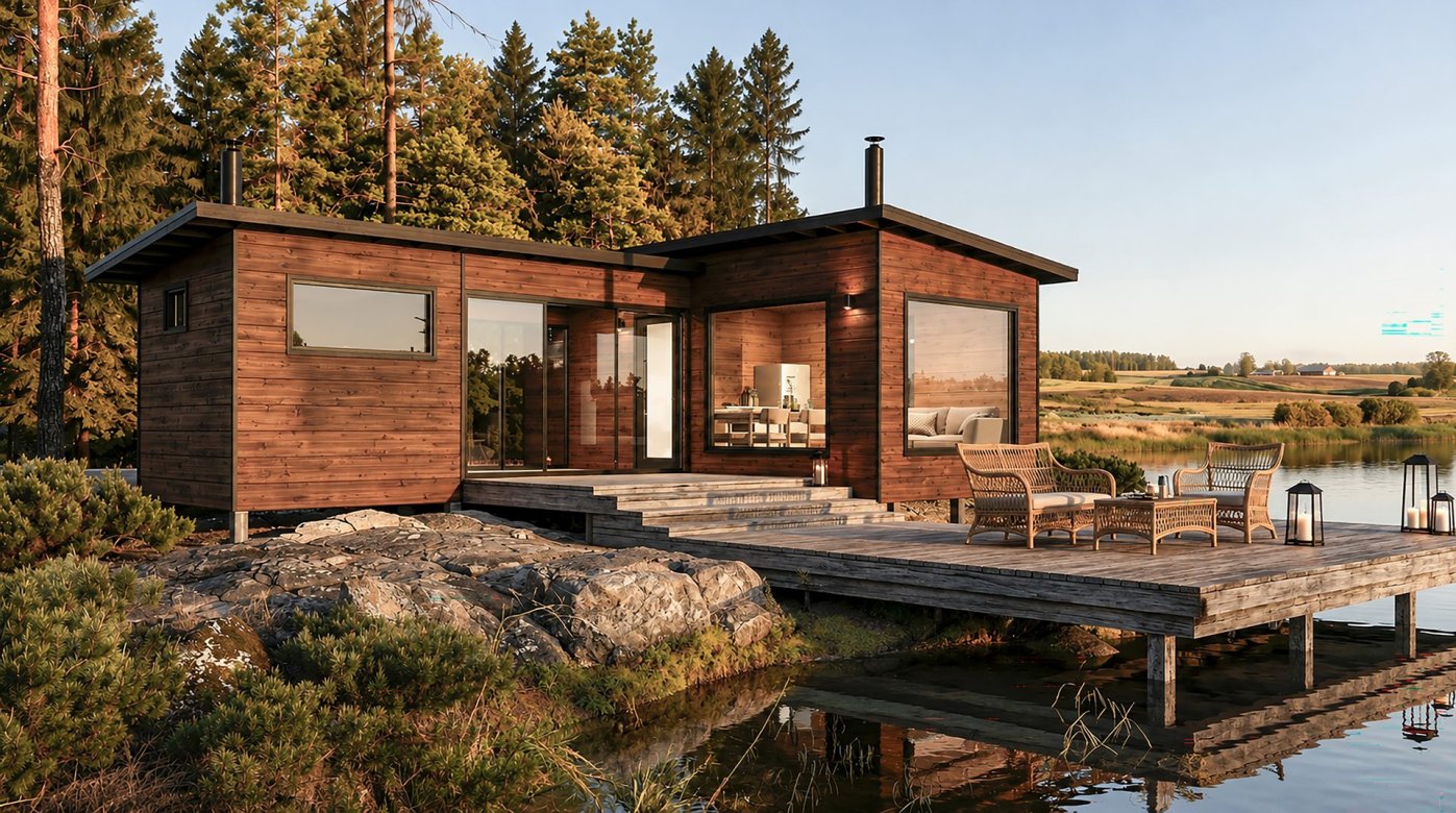Salvos Luppo Sauna Cabin 32, Evening, Rocks