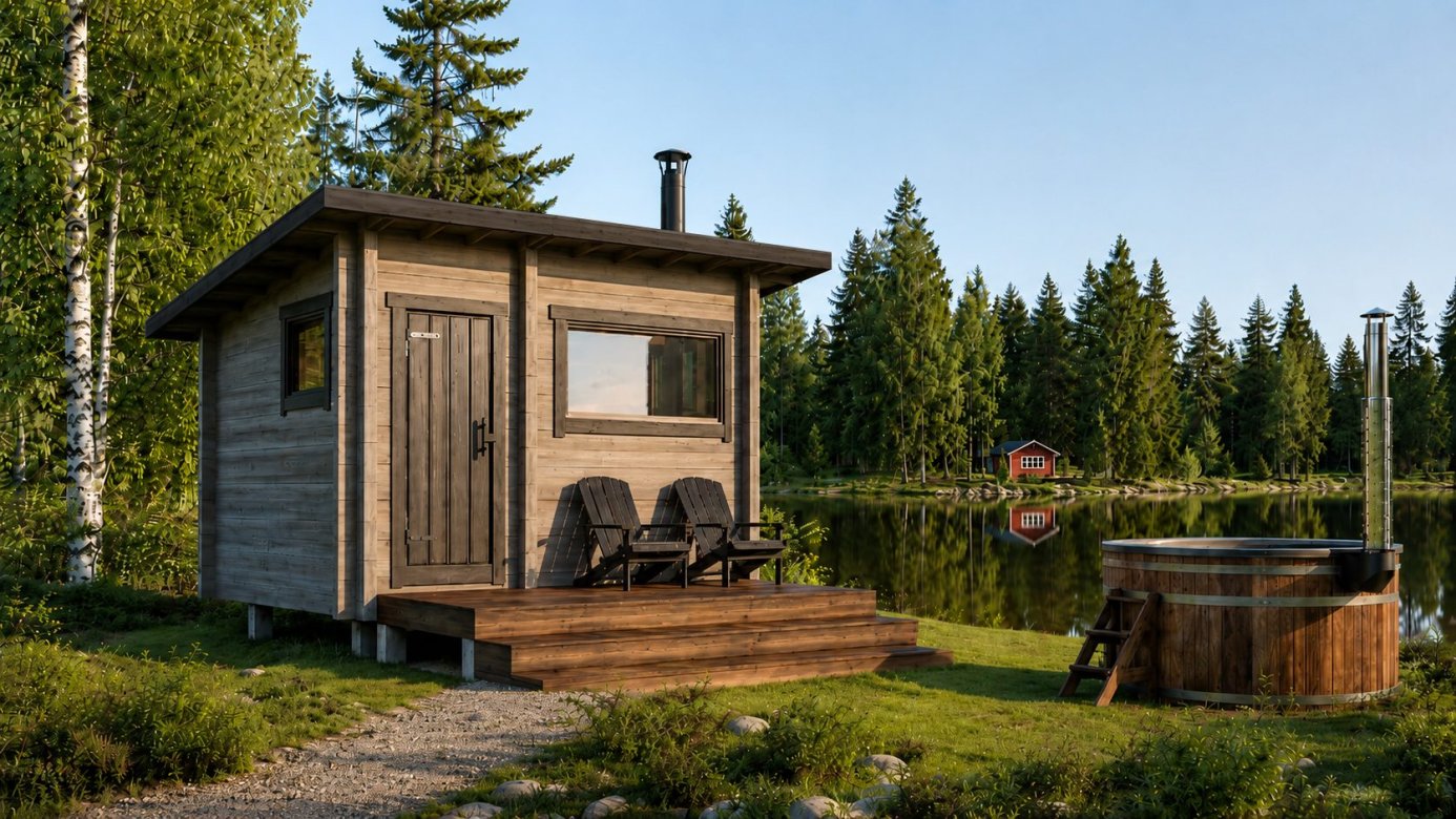 Salvos Veisto sauna 10A, kesä, palju