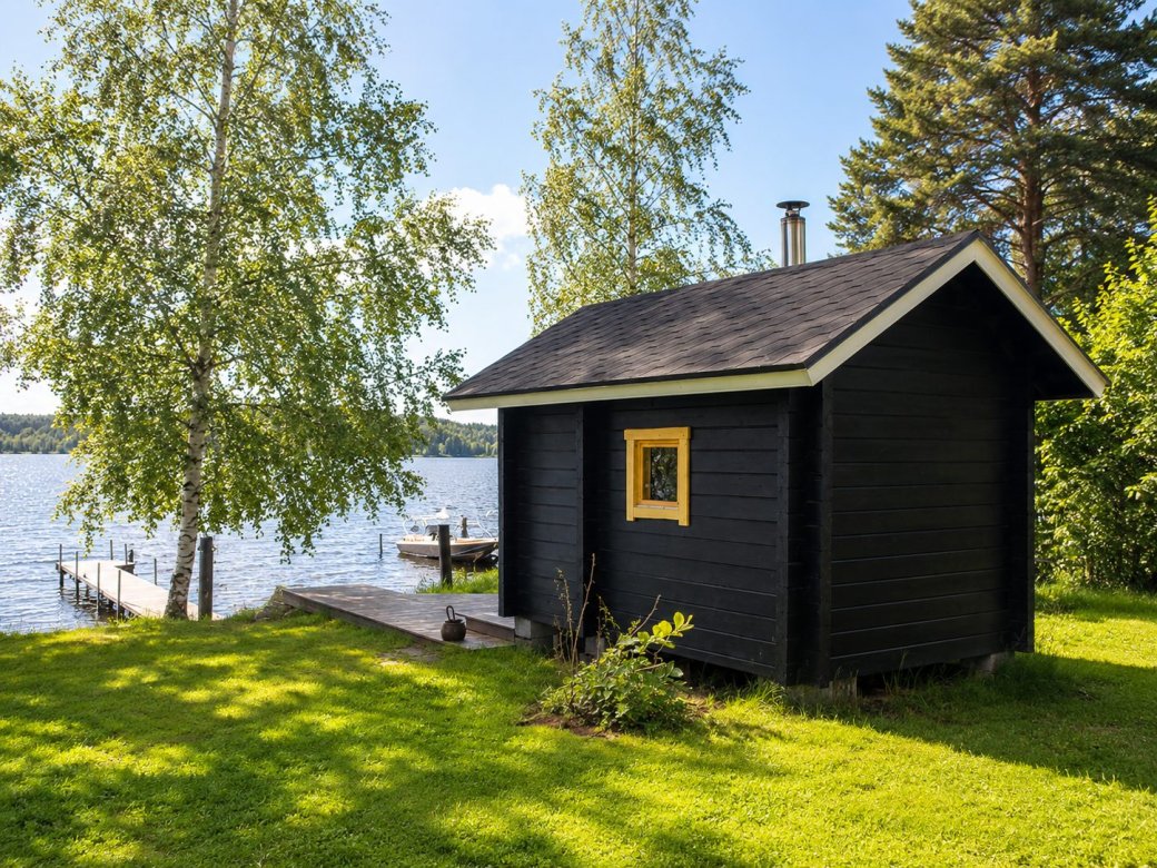 Salvos Veisto sauna 9B, musta, järvi